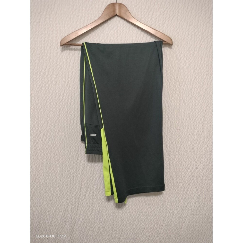 Men's  Grey Yellow Stripe Spalding Pants Gym Workout Running Size LG 36-38